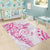 Polynesian Pattern With Plumeria Flowers Area Rug Pink