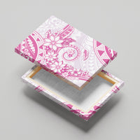 Polynesian Pattern With Plumeria Flowers Canvas Wall Art Pink LT05 - Polynesian Pride