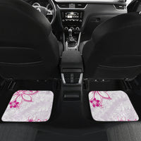 Polynesian Pattern With Plumeria Flowers Car Mats Pink LT05 Set 2pcs - Back Pink - Polynesian Pride