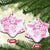 Polynesian Pattern With Plumeria Flowers Ceramic Ornament Pink