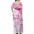 Polynesian Pattern With Plumeria Flowers Family Matching Off Shoulder Maxi Dress and Hawaiian Shirt Pink