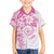 Polynesian Pattern With Plumeria Flowers Family Matching Puletasi and Hawaiian Shirt Pink