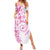 Polynesian Pattern With Plumeria Flowers Family Matching Summer Maxi Dress and Hawaiian Shirt Pink