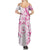 Polynesian Pattern With Plumeria Flowers Family Matching Summer Maxi Dress and Hawaiian Shirt Pink