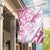 Polynesian Pattern With Plumeria Flowers Garden Flag Pink