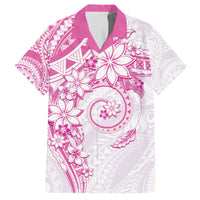 Polynesian Pattern With Plumeria Flowers Hawaiian Shirt Pink LT05 Pink - Polynesian Pride