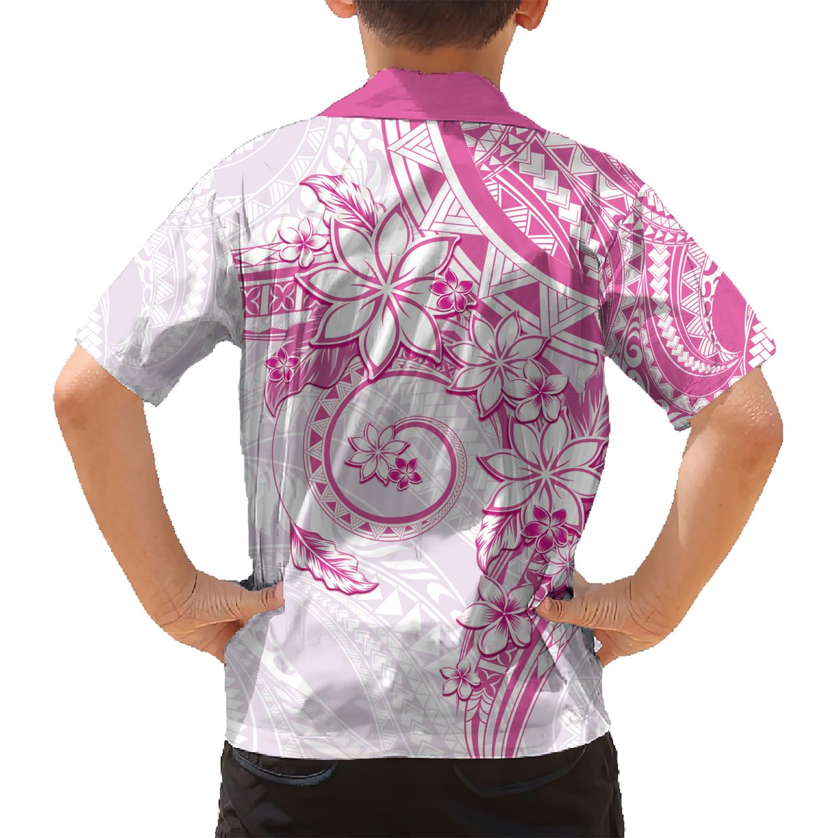 Polynesian Pattern With Plumeria Flowers Hawaiian Shirt Pink LT05 - Polynesian Pride