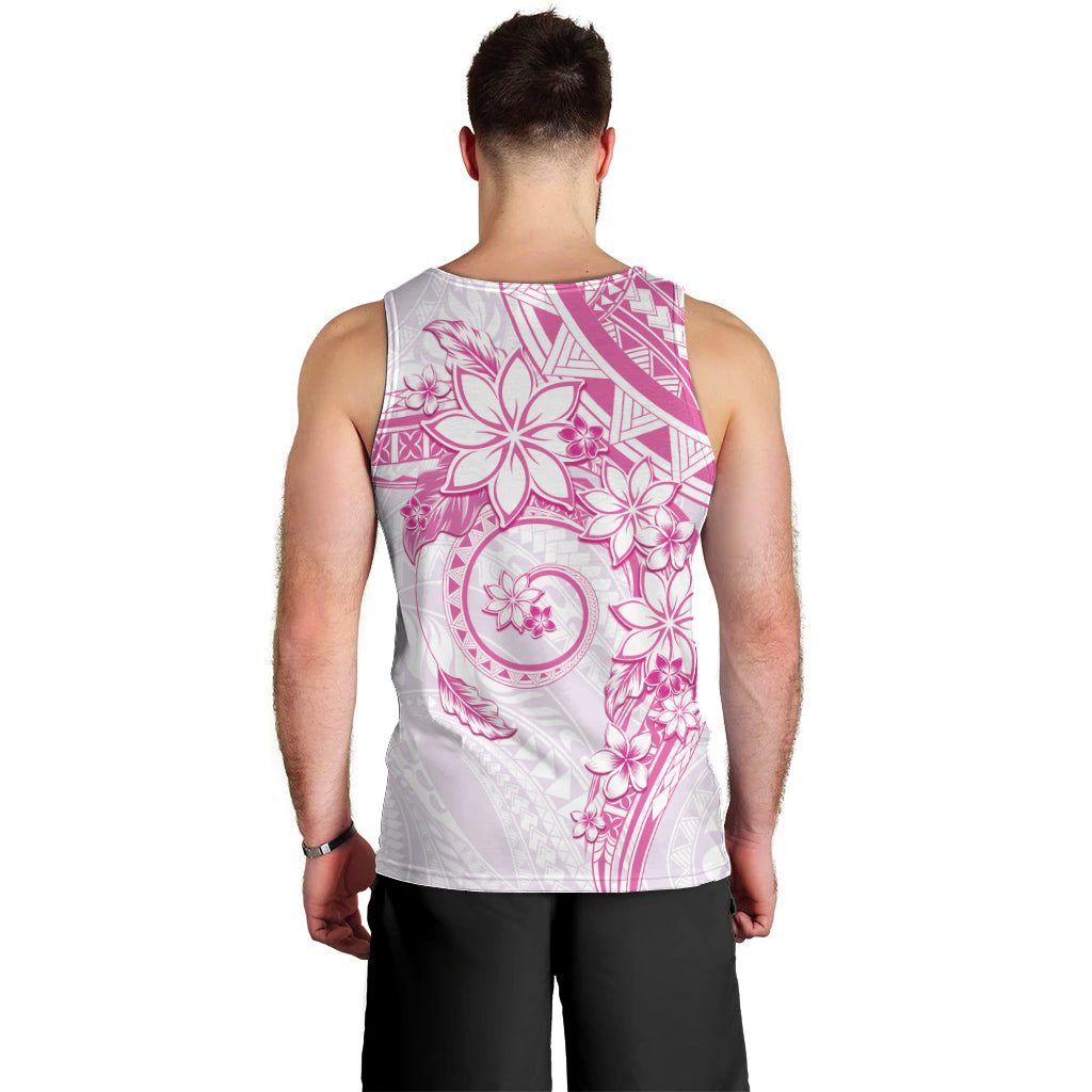 Polynesian Pattern With Plumeria Flowers Men Tank Top Pink LT05 - Polynesian Pride
