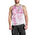 Polynesian Pattern With Plumeria Flowers Men Tank Top Pink