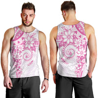 Polynesian Pattern With Plumeria Flowers Men Tank Top Pink LT05 - Polynesian Pride