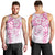 Polynesian Pattern With Plumeria Flowers Men Tank Top Pink