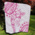 Polynesian Pattern With Plumeria Flowers Quilt Pink