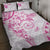 Polynesian Pattern With Plumeria Flowers Quilt Bed Set Pink