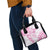 Polynesian Pattern With Plumeria Flowers Shoulder Handbag Pink