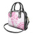 Polynesian Pattern With Plumeria Flowers Shoulder Handbag Pink