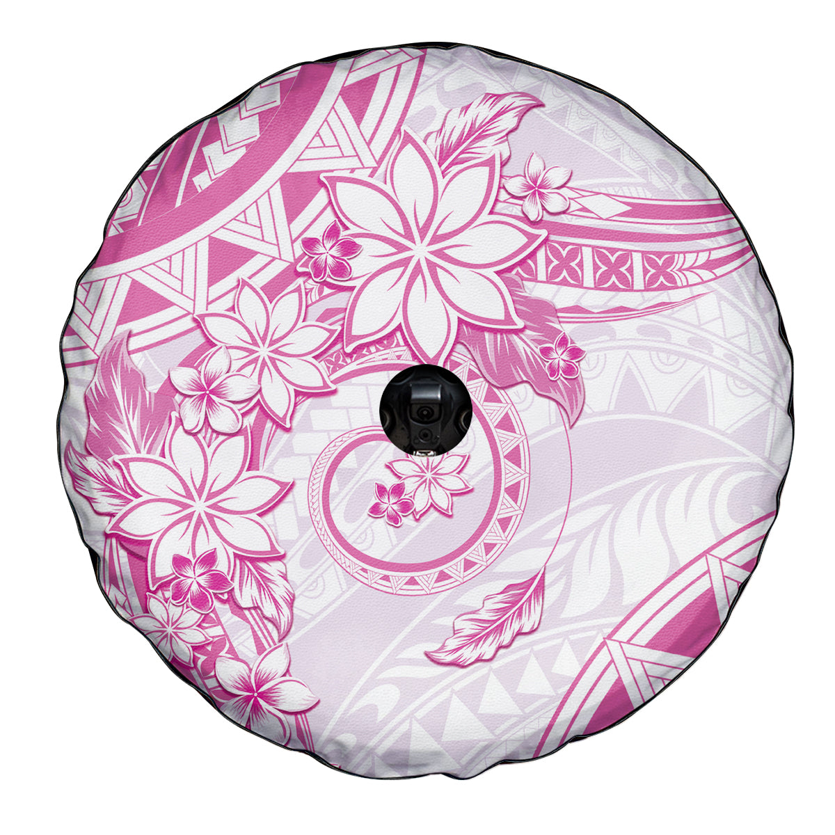 Polynesian Pattern With Plumeria Flowers Spare Tire Cover Pink LT05 - Polynesian Pride