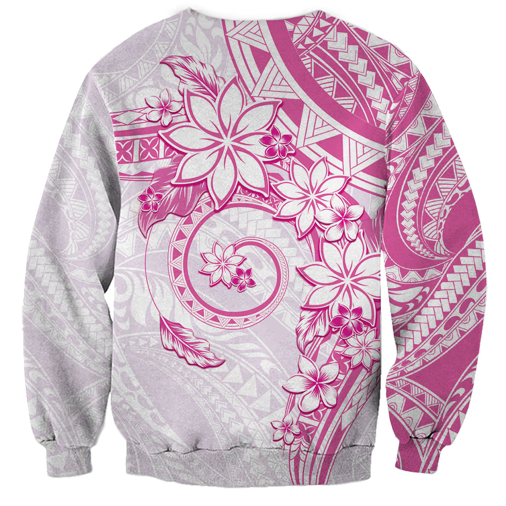 Polynesian Pattern With Plumeria Flowers Sweatshirt Pink LT05 - Polynesian Pride