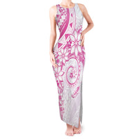 Polynesian Pattern With Plumeria Flowers Tank Maxi Dress Pink LT05 Women Pink - Polynesian Pride