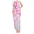 Polynesian Pattern With Plumeria Flowers Tank Maxi Dress Pink