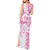 Polynesian Pattern With Plumeria Flowers Tank Maxi Dress Pink