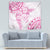 Polynesian Pattern With Plumeria Flowers Tapestry Pink