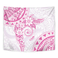 Polynesian Pattern With Plumeria Flowers Tapestry Pink LT05 - Polynesian Pride