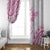 Polynesian Pattern With Plumeria Flowers Window Curtain Pink