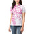 Polynesian Pattern With Plumeria Flowers Women Polo Shirt Pink