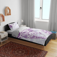 Polynesian Pattern With Plumeria Flowers Bedding Set Purple LT05 - Polynesian Pride