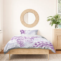 Polynesian Pattern With Plumeria Flowers Bedding Set Purple LT05 - Polynesian Pride