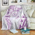 Polynesian Pattern With Plumeria Flowers Blanket Purple