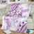 Polynesian Pattern With Plumeria Flowers Blanket Purple