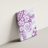 Polynesian Pattern With Plumeria Flowers Canvas Wall Art Purple LT05 - Polynesian Pride