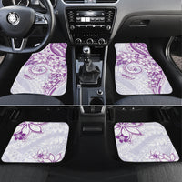 Polynesian Pattern With Plumeria Flowers Car Mats Purple LT05 Set 4pcs Purple - Polynesian Pride