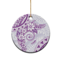Polynesian Pattern With Plumeria Flowers Ceramic Ornament Purple LT05 - Polynesian Pride