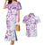 Polynesian Pattern With Plumeria Flowers Couples Matching Mermaid Dress and Hawaiian Shirt Purple