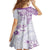 Polynesian Pattern With Plumeria Flowers Family Matching Long Sleeve Bodycon Dress and Hawaiian Shirt Purple