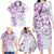 Polynesian Pattern With Plumeria Flowers Family Matching Long Sleeve Bodycon Dress and Hawaiian Shirt Purple