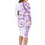 Polynesian Pattern With Plumeria Flowers Family Matching Long Sleeve Bodycon Dress and Hawaiian Shirt Purple