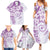 Polynesian Pattern With Plumeria Flowers Family Matching Summer Maxi Dress and Hawaiian Shirt Purple