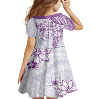 Polynesian Pattern With Plumeria Flowers Family Matching Tank Maxi Dress and Hawaiian Shirt Purple