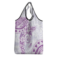 Polynesian Pattern With Plumeria Flowers Grocery Bag Purple LT05 - Polynesian Pride