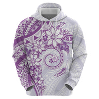 Polynesian Pattern With Plumeria Flowers Hoodie Purple LT05 - Polynesian Pride