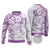 Polynesian Pattern With Plumeria Flowers Ugly Christmas Sweater Purple