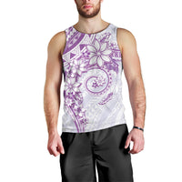 Polynesian Pattern With Plumeria Flowers Men Tank Top Purple LT05 - Polynesian Pride
