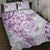 Polynesian Pattern With Plumeria Flowers Quilt Bed Set Purple