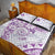 Polynesian Pattern With Plumeria Flowers Quilt Bed Set Purple