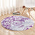 Polynesian Pattern With Plumeria Flowers Round Carpet Purple