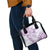 Polynesian Pattern With Plumeria Flowers Shoulder Handbag Purple