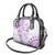 Polynesian Pattern With Plumeria Flowers Shoulder Handbag Purple